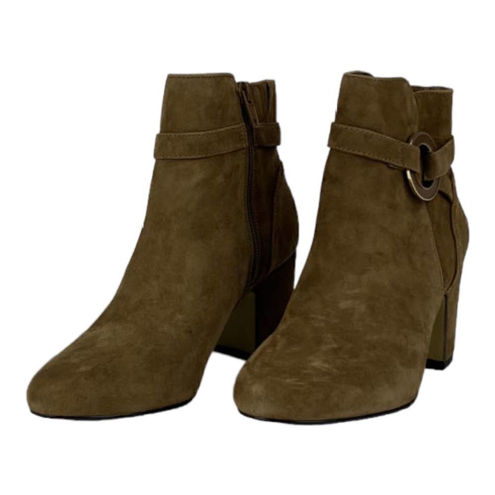New Bella Vita Brown Women US 5.5 Lorraine Suede Block Heel Ankle Boot Shoes 